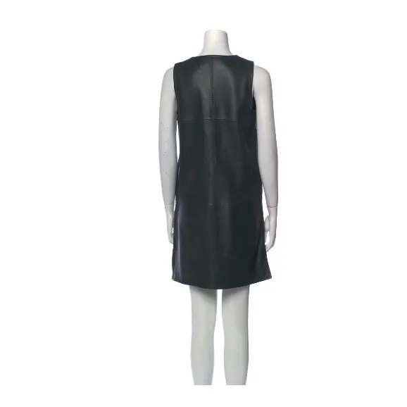 Unsigned forest green dress Green Leather Very good - Inside View