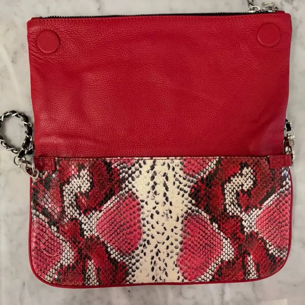 Zadig & Voltaire Snakeskin Rock Bag Red Leather Silver Very good - Inside View