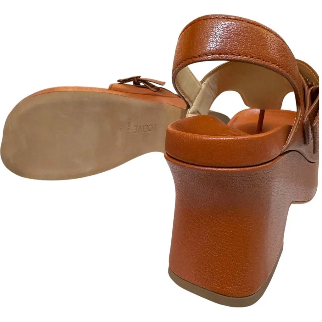 Loewe Loewe Flatform 90mm Brown Leather Never worn, with tag - Back View