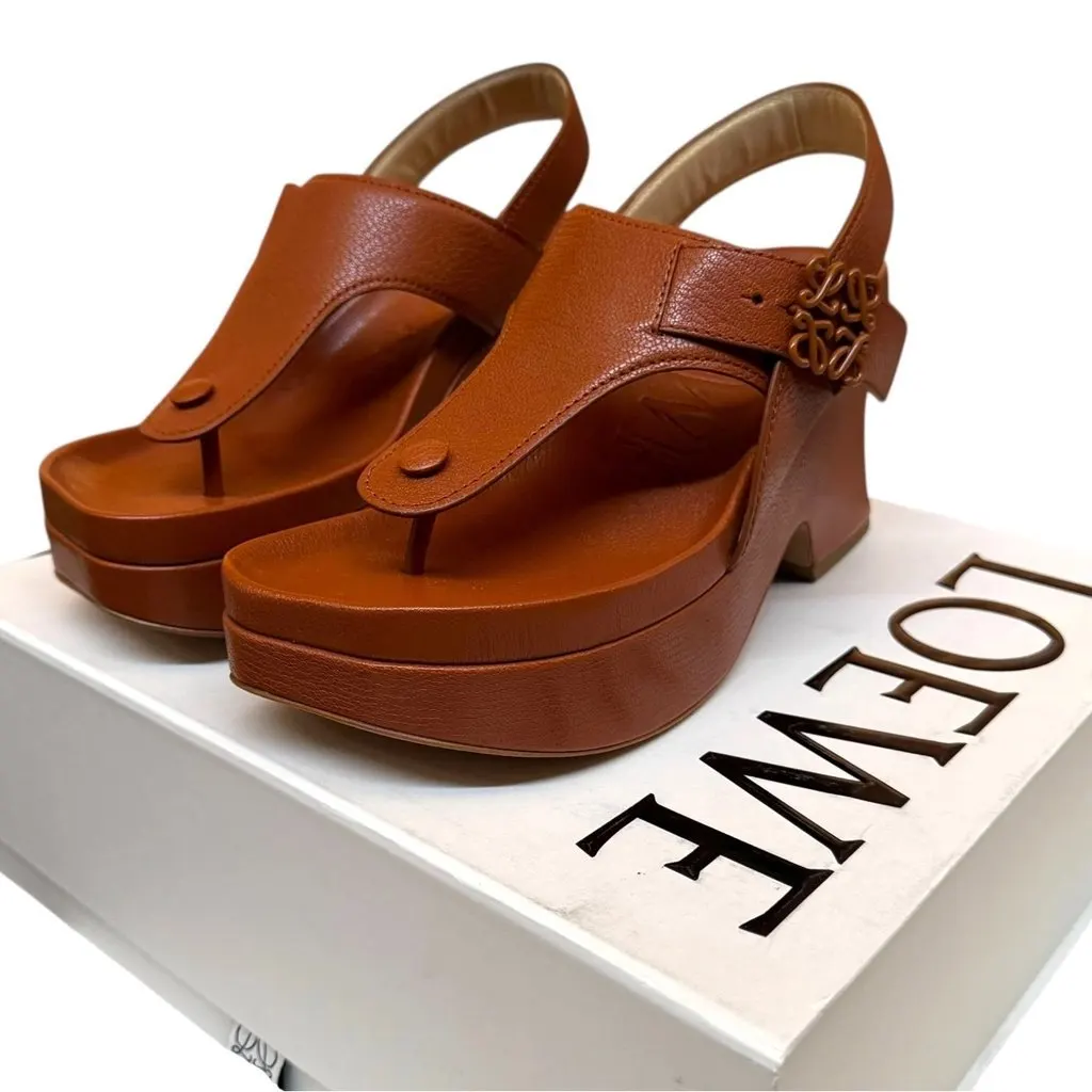 Loewe Loewe Flatform 90mm Brown Leather Never worn, with tag - Model View