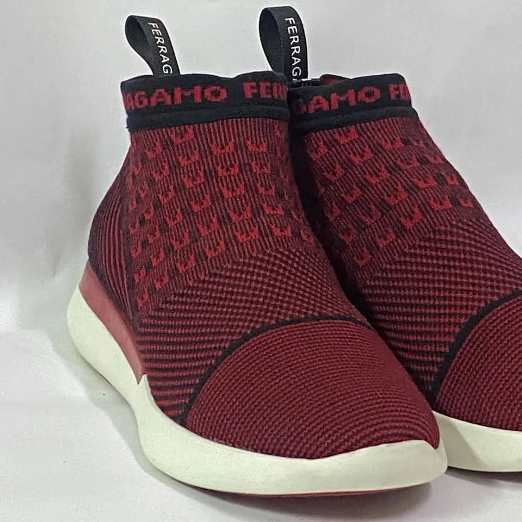 Salvatore Ferragamo Caprera Red Sock Stretch Ankle Sneakers 39 MultiColor Very good - Box View