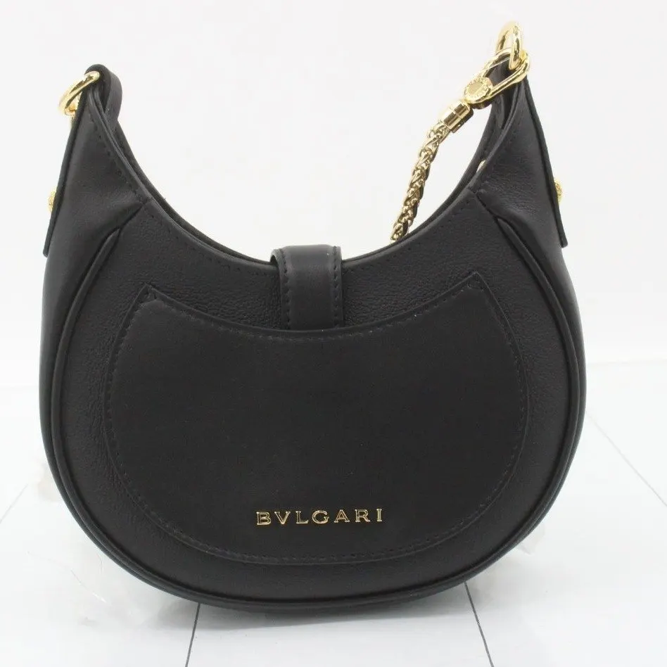 Bvlgari Serpenti Ellipse Leather bag Black Leather Never worn - Back View