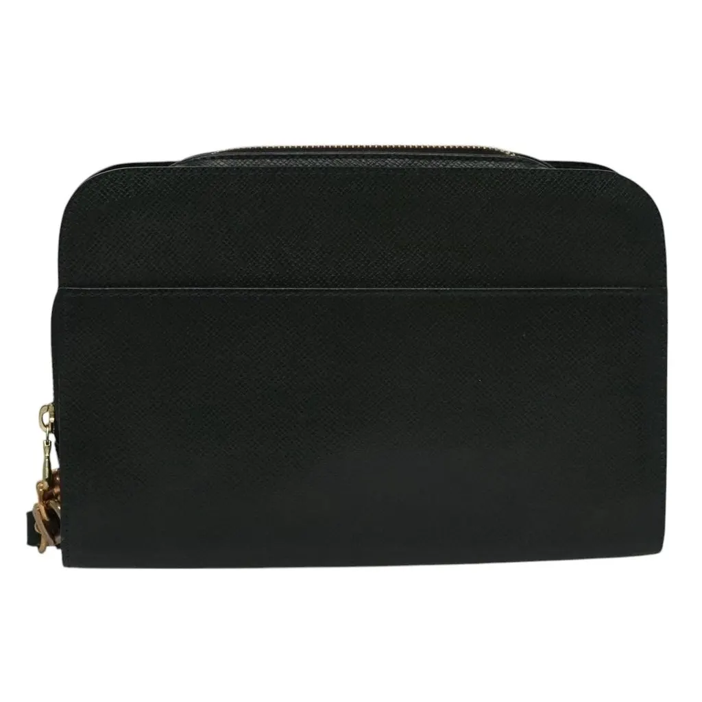 Louis Vuitton Clutch Green Leather Good - Back View