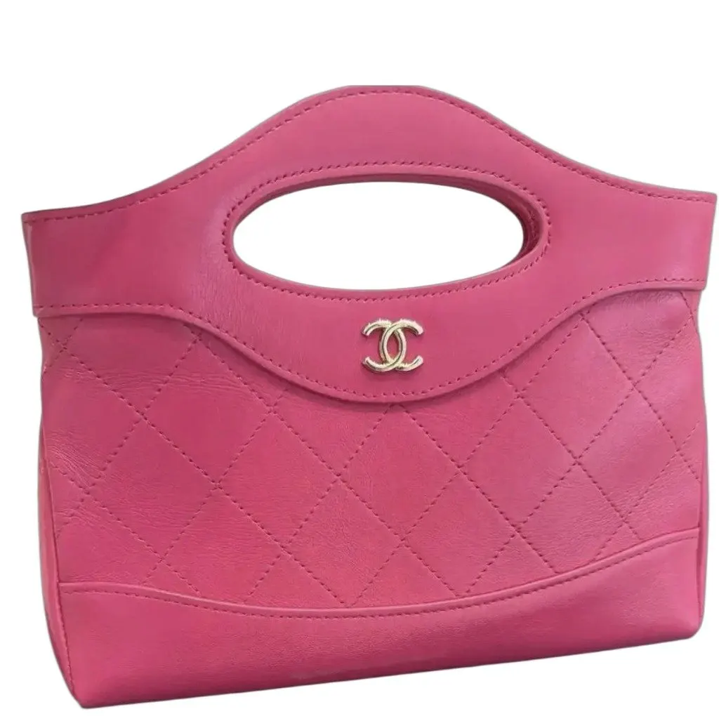 Chanel Mini 31 Shopping Bag Pink Leather Very good - Front View