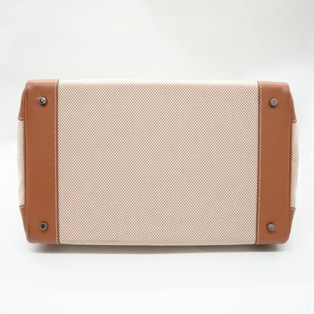 Hermès Birkin 40 HAC Gold Leather Toile Body Handle Bag Stamp:U(2022) Beige Canvas Good - Inside View