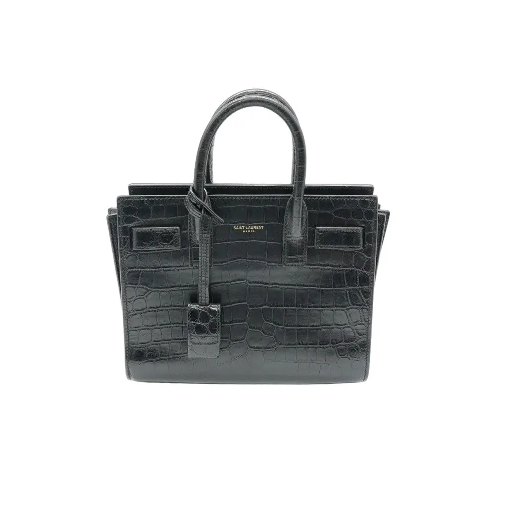 Saint Laurent Sac De Jour Small Tote Black Croco Embossed