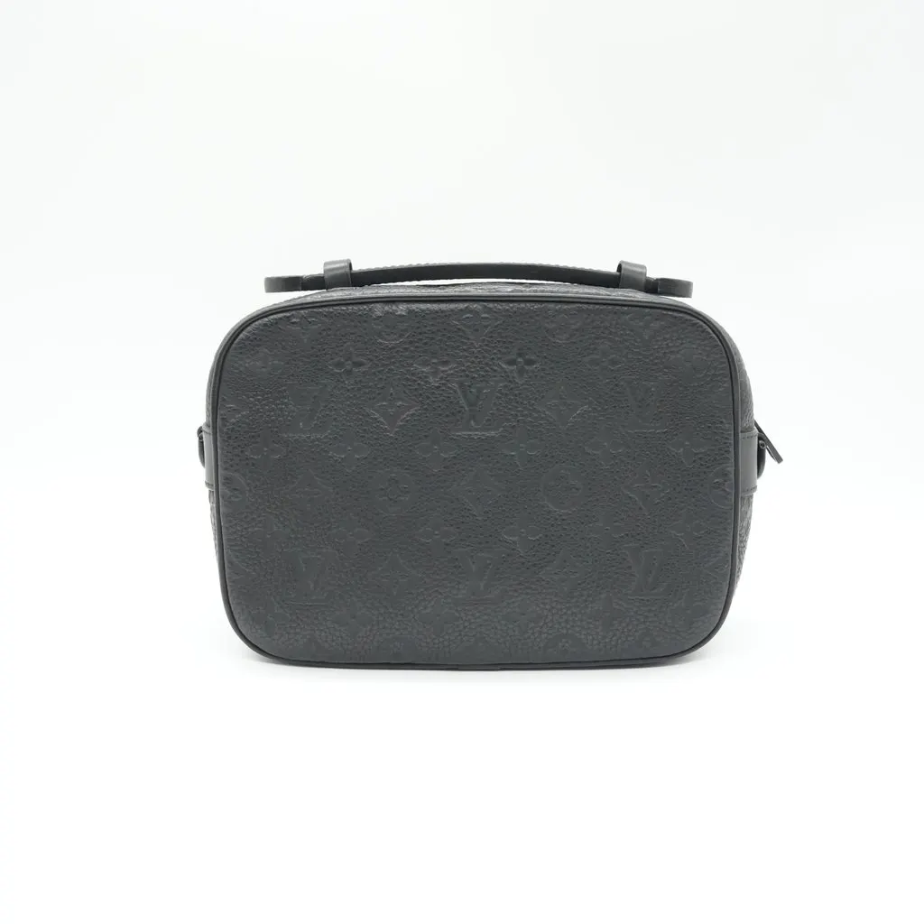 Louis Vuitton S Lock Messenger Black Black Leather Good - Back View