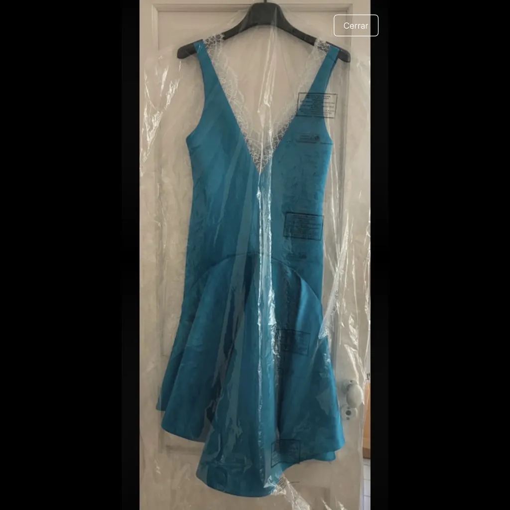 JW ANDERSON SS25 Runway 'Wrapped' Dress Blue Satin Never worn, with tag - Model View