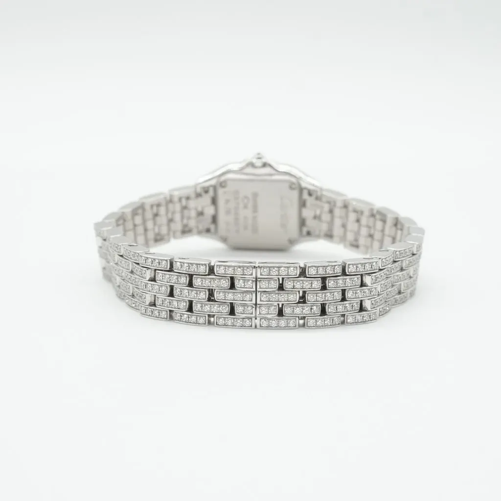 Cartier Panthere De Cartier Watch Mini Model, 18K White Gold, Diamond White Very good - Back View