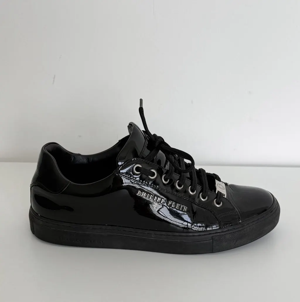 Philipp Plein Philipp Plein Low-Top Patent Leather Sneakers Black Leather Very good - Inside View