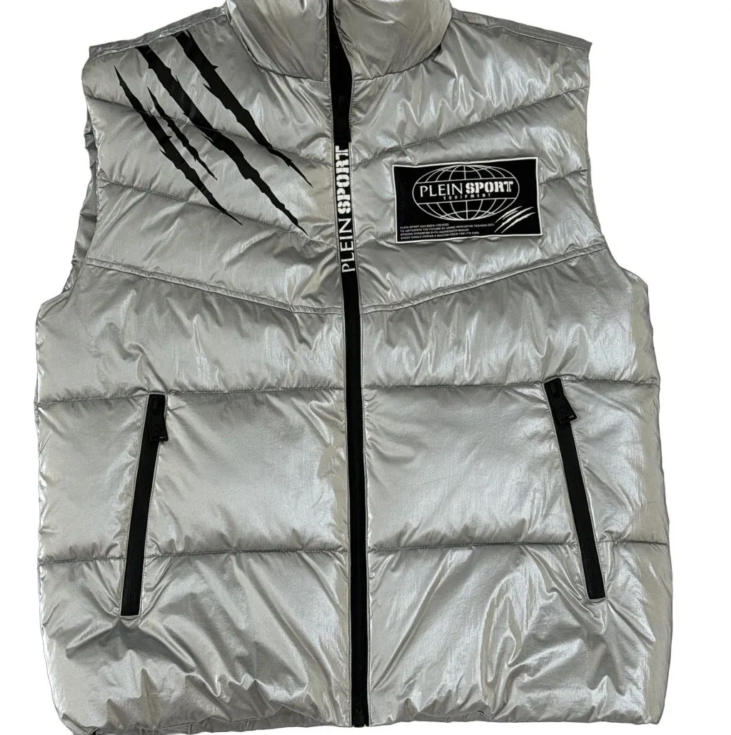 Philipp Plein Philippine Plein Sport Nylon Crease Vest Metallic Polyester Never worn - Front View