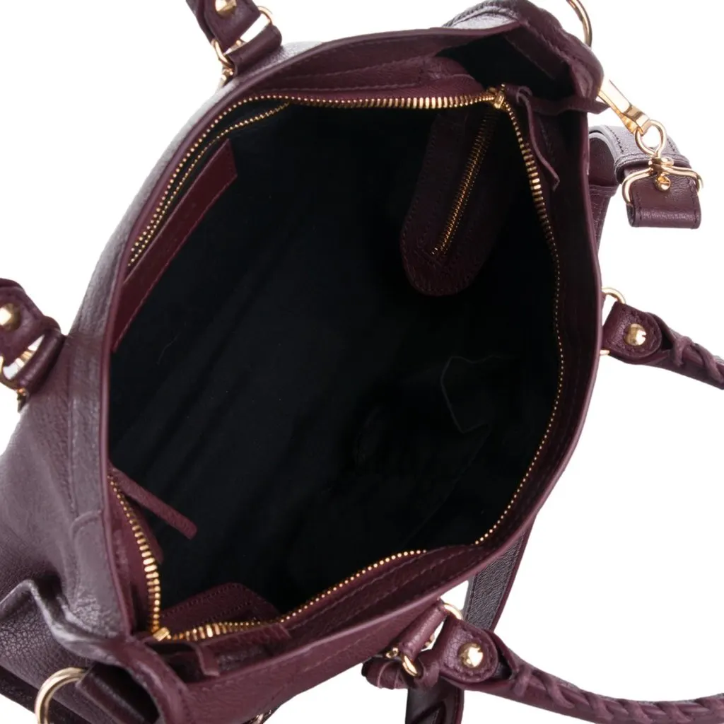 Balenciaga City Prune Purple Goat Leather Small Shoulder Bag Purple Leather Never worn - Box View