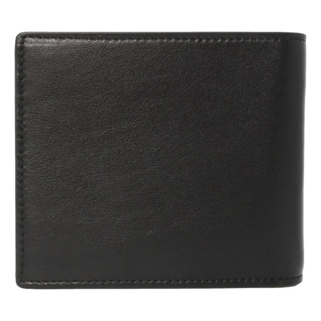 Balenciaga Cash Black Calfskin Leather Perforated Bifold Wallet Black Leather Never worn - Model View