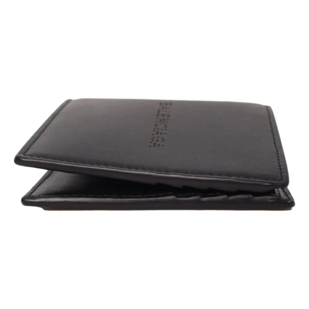Balenciaga Cash Black Calfskin Leather Perforated Bifold Wallet Black Leather Never worn - Box View