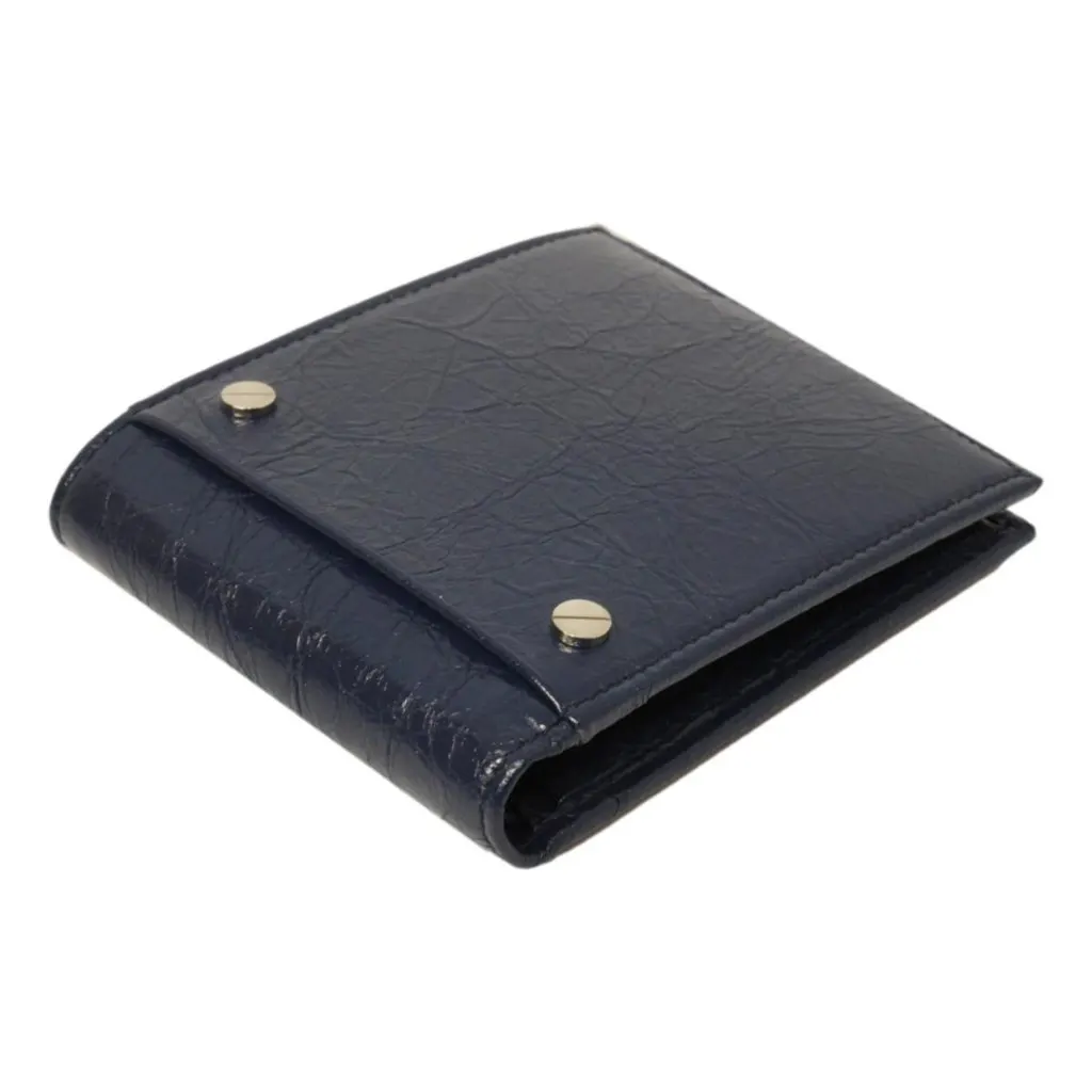 Balenciaga Cash Square Blue Arena Leather Bifold Wallet Blue Leather Never worn - Back View