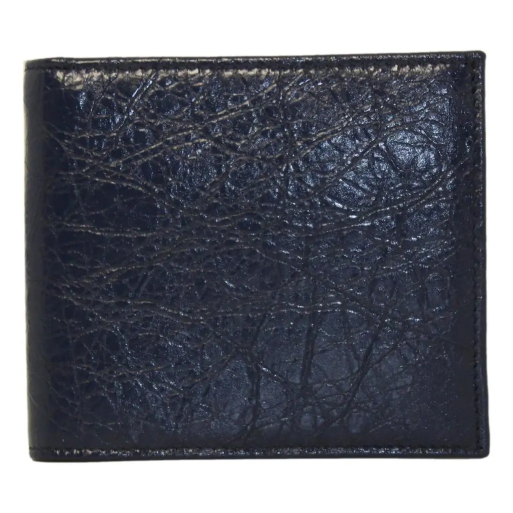 Balenciaga Cash Square Blue Arena Leather Bifold Wallet Blue Leather Never worn - Model View