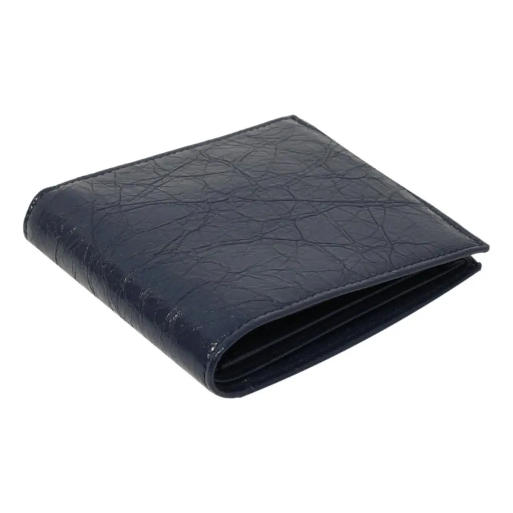 Balenciaga Cash Square Blue Arena Leather Bifold Wallet Blue Leather Never worn - Box View