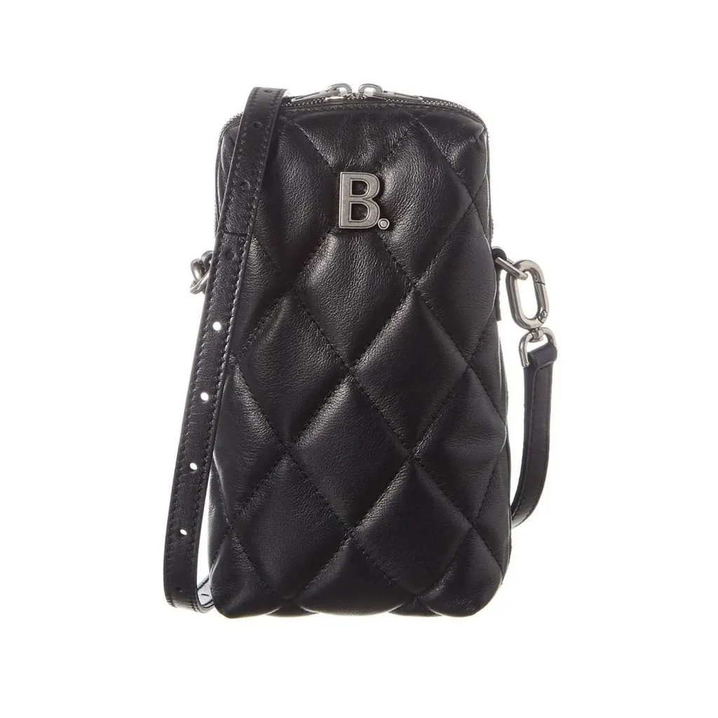 Balenciaga Touch Black Nappa Leather Quilted Puffy Bag Black Leather Never worn - Front View