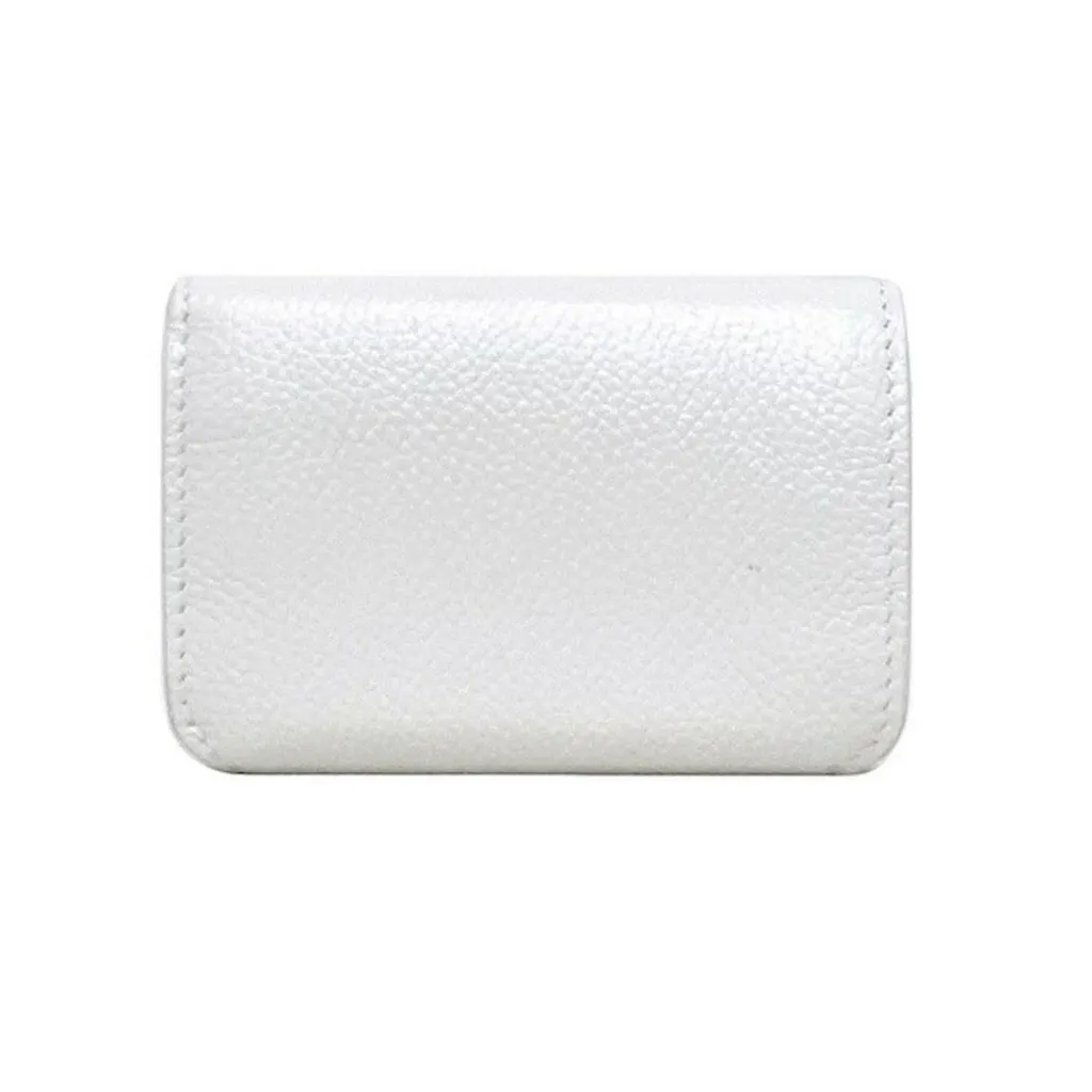 Balenciaga Everyday White Leather Logo Mini Trifold Wallet White Leather Never worn - Back View