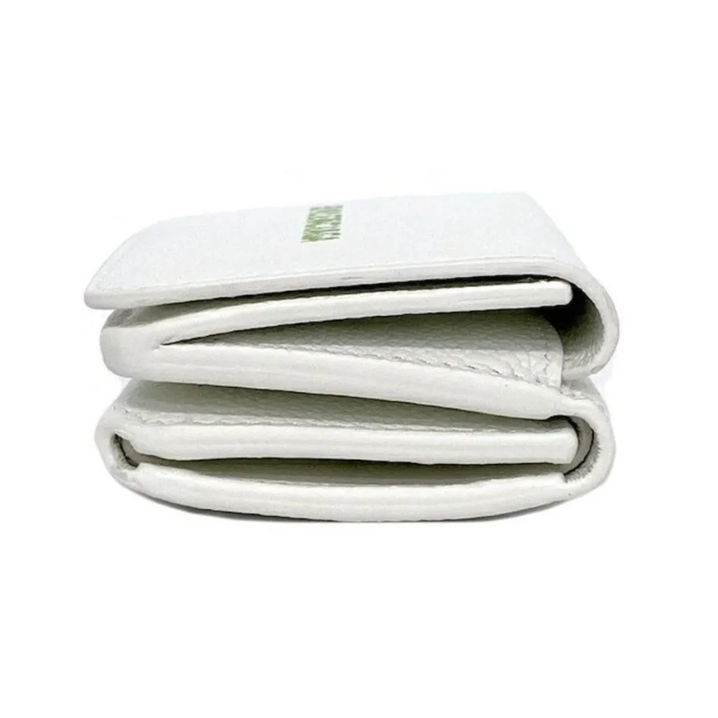 Balenciaga Everyday White Leather Logo Mini Trifold Wallet White Leather Never worn - Box View