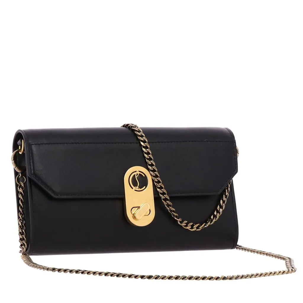 Christian Louboutin Christian Louboutin Elisa Black Paris Convertible Shoulder Belt Bag Black Leather Never worn - Model View