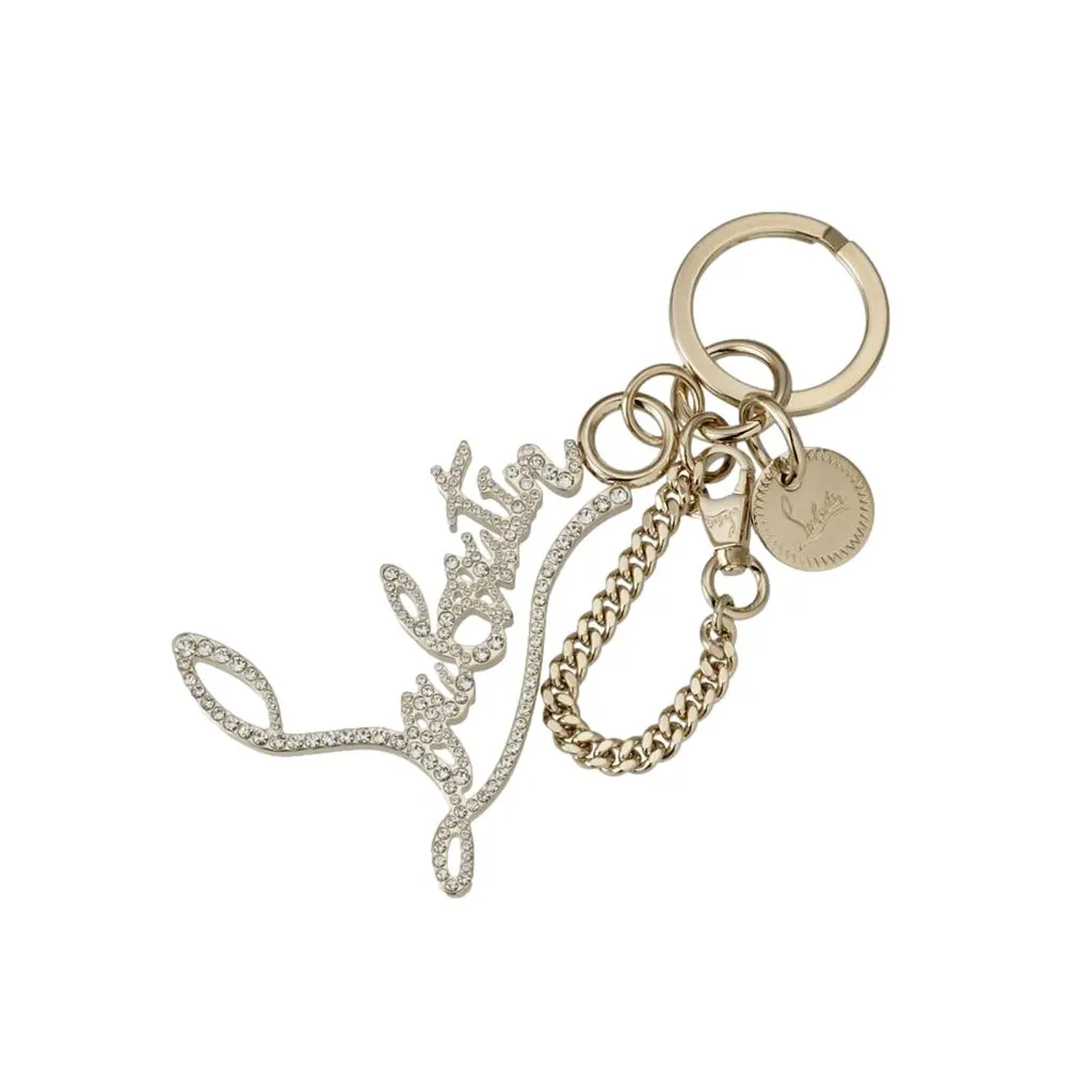 Christian Louboutin Christian Louboutin Logo Gold and Crystal Keyring Gold Never worn - Inside View