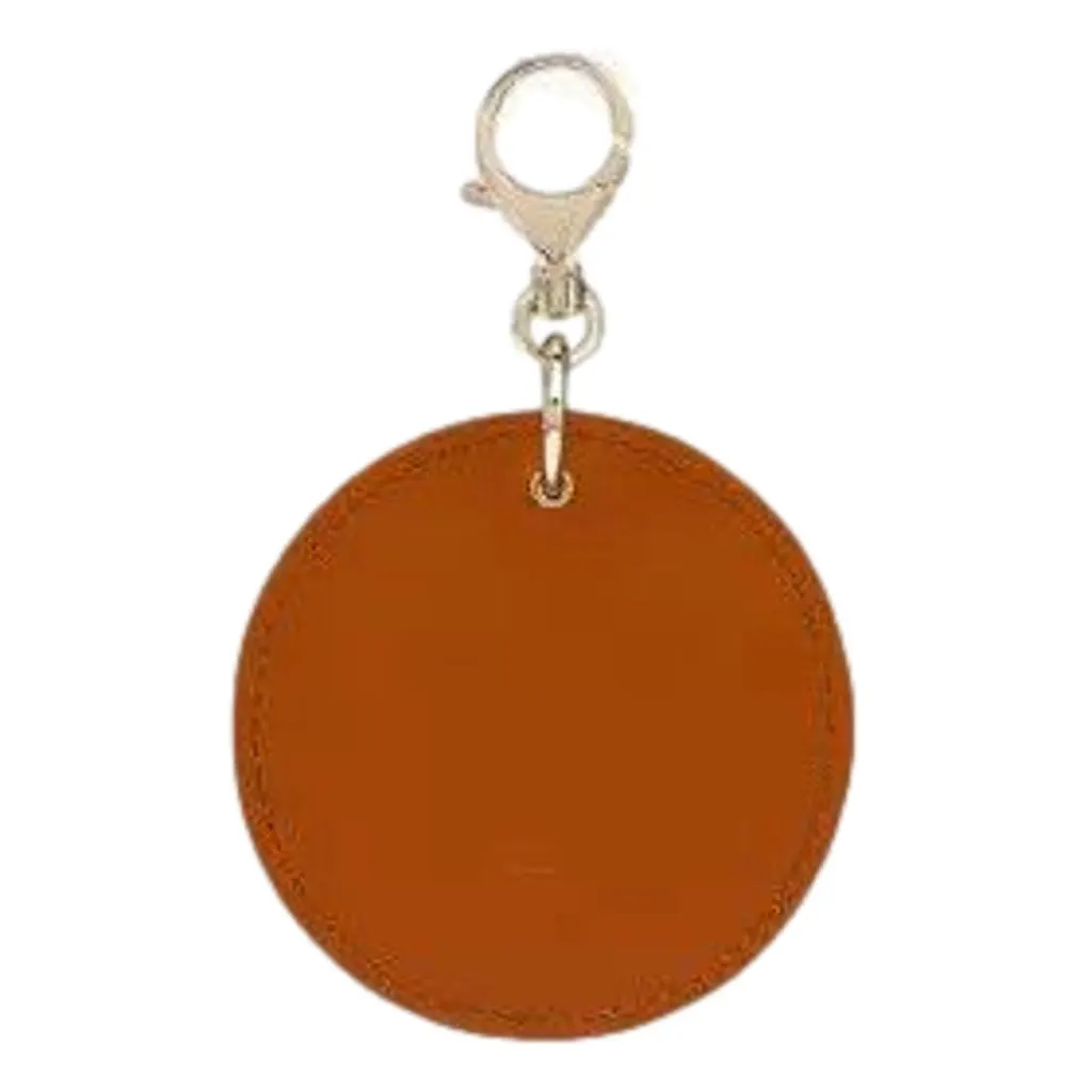 Christian Louboutin Round Leather Logo Brown Bag Charm Keychain Brown Leather Never worn - Back View