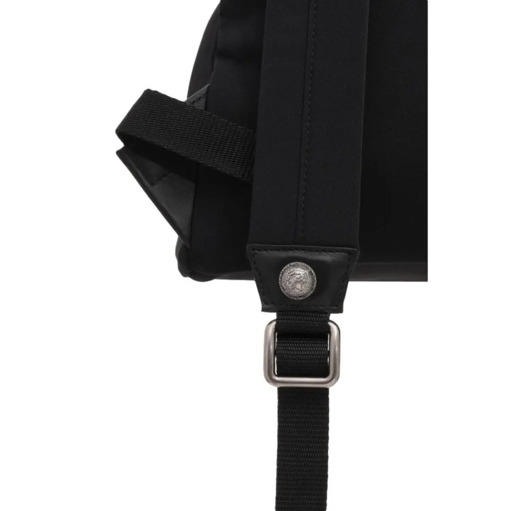 Balmain B-Back Black Nylon White Logo Backpack Black Leather Never worn - Box View