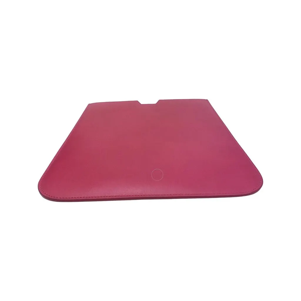 Saint Laurent iPad Pro Sleeve Smooth Hot Pink Calfskin Leather Logo Pink Leather Never worn - Inside View