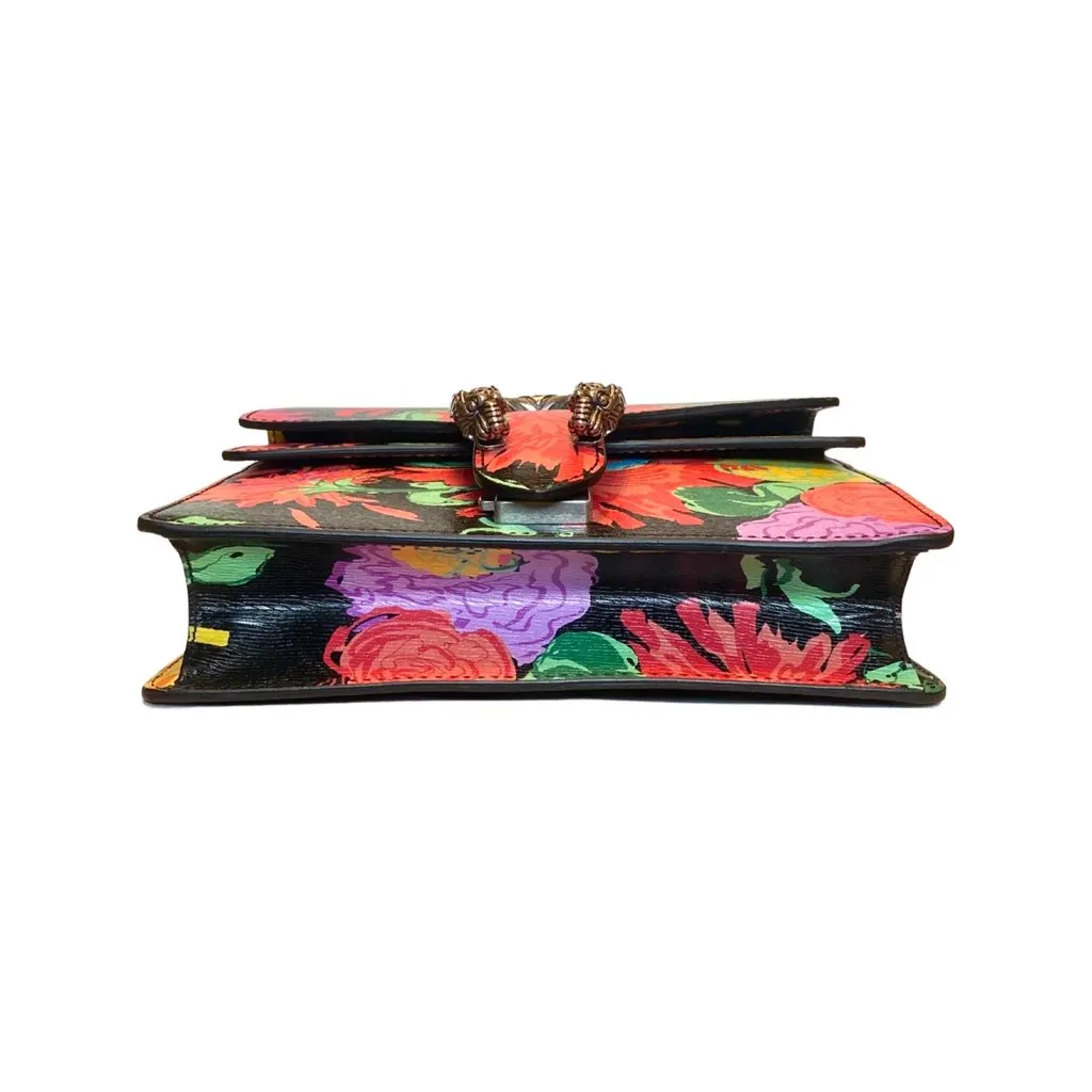 Gucci x Ken Scott Dionysus Small Shoulder Bag Floral Print Leather Black Leather Never worn - Box View