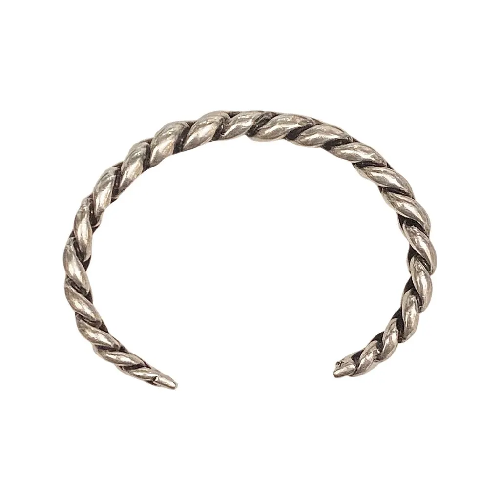 Saint Laurent Saint Laurent Silver Gunmetal Chain Link Cuff Bracelet Silver Never worn - Back View