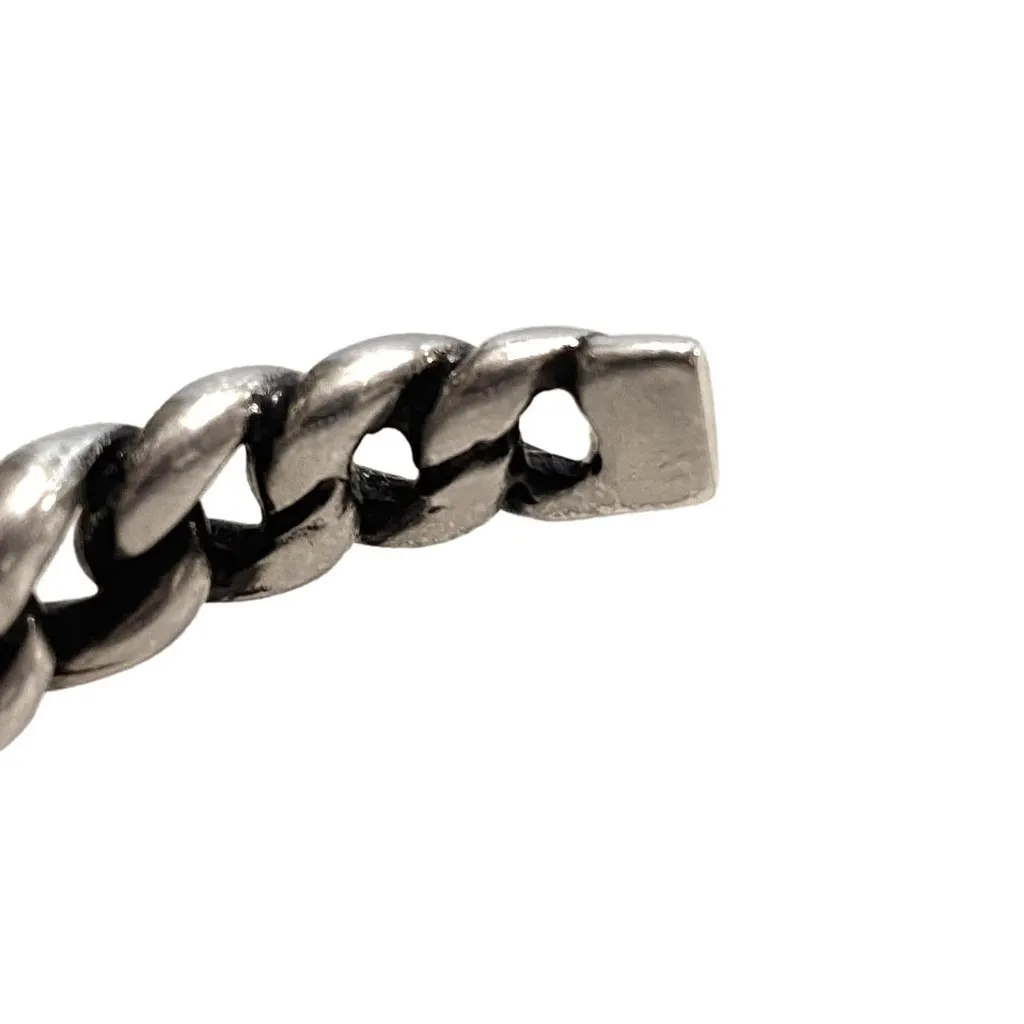 Saint Laurent Saint Laurent Silver Gunmetal Chain Link Cuff Bracelet Silver Never worn - Model View