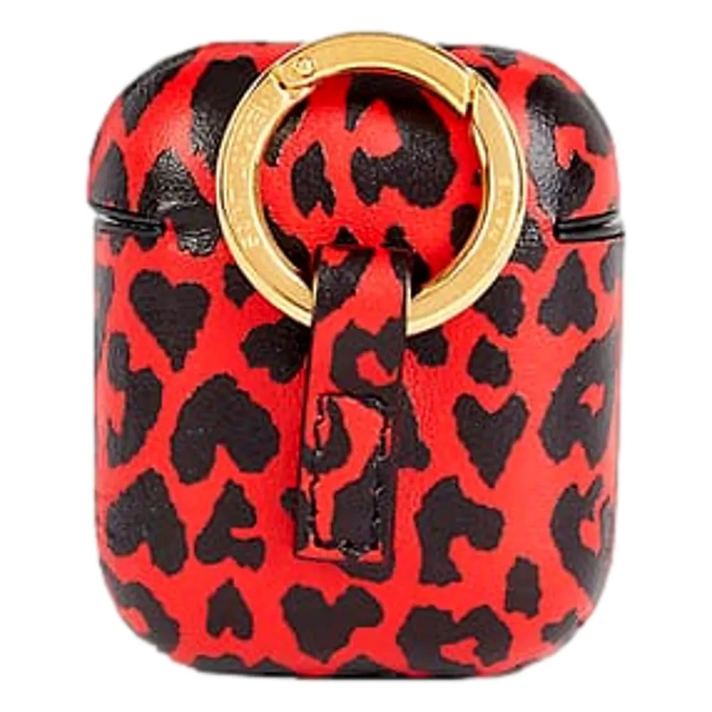 Saint Laurent Saint Laurent Leopard Print Black and Red Leather Airpods Case Red Leather Never worn - Box View