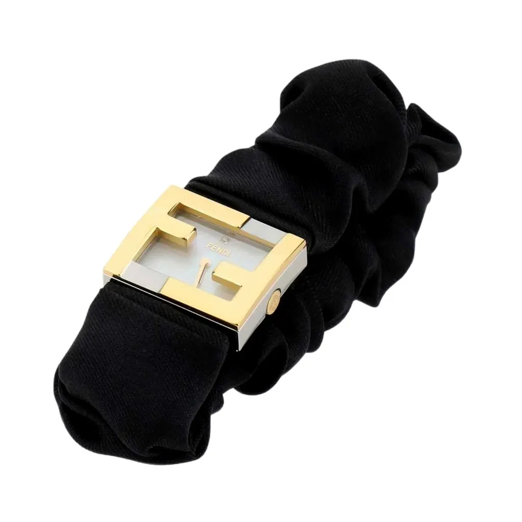 Fendi Fendimania Baguette Black Nylon Timepiece Watch Black Never worn - Model View