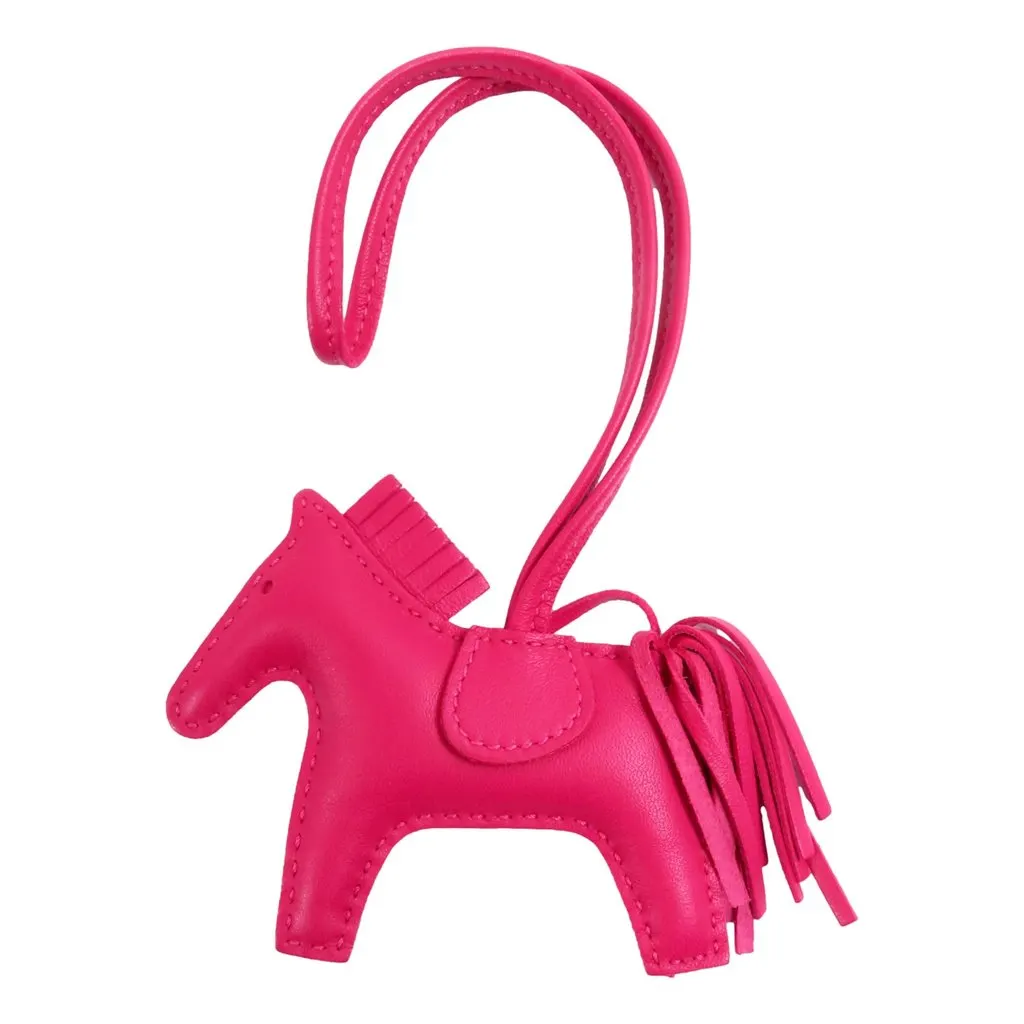Hermès Rodeo Pink Soft Leather Horse Charm Keychain Pink Leather Good - Inside View