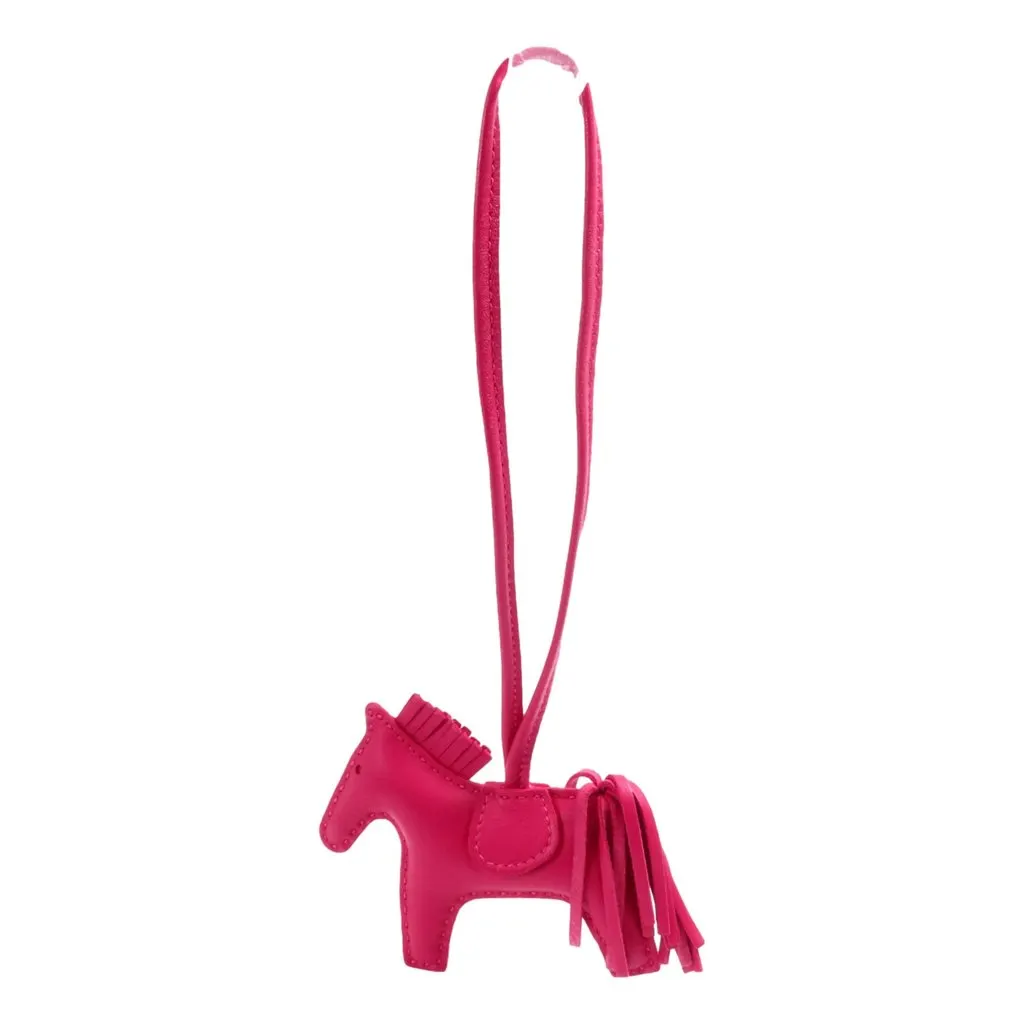 Hermès Rodeo Pink Soft Leather Horse Charm Keychain Pink Leather Good - Box View