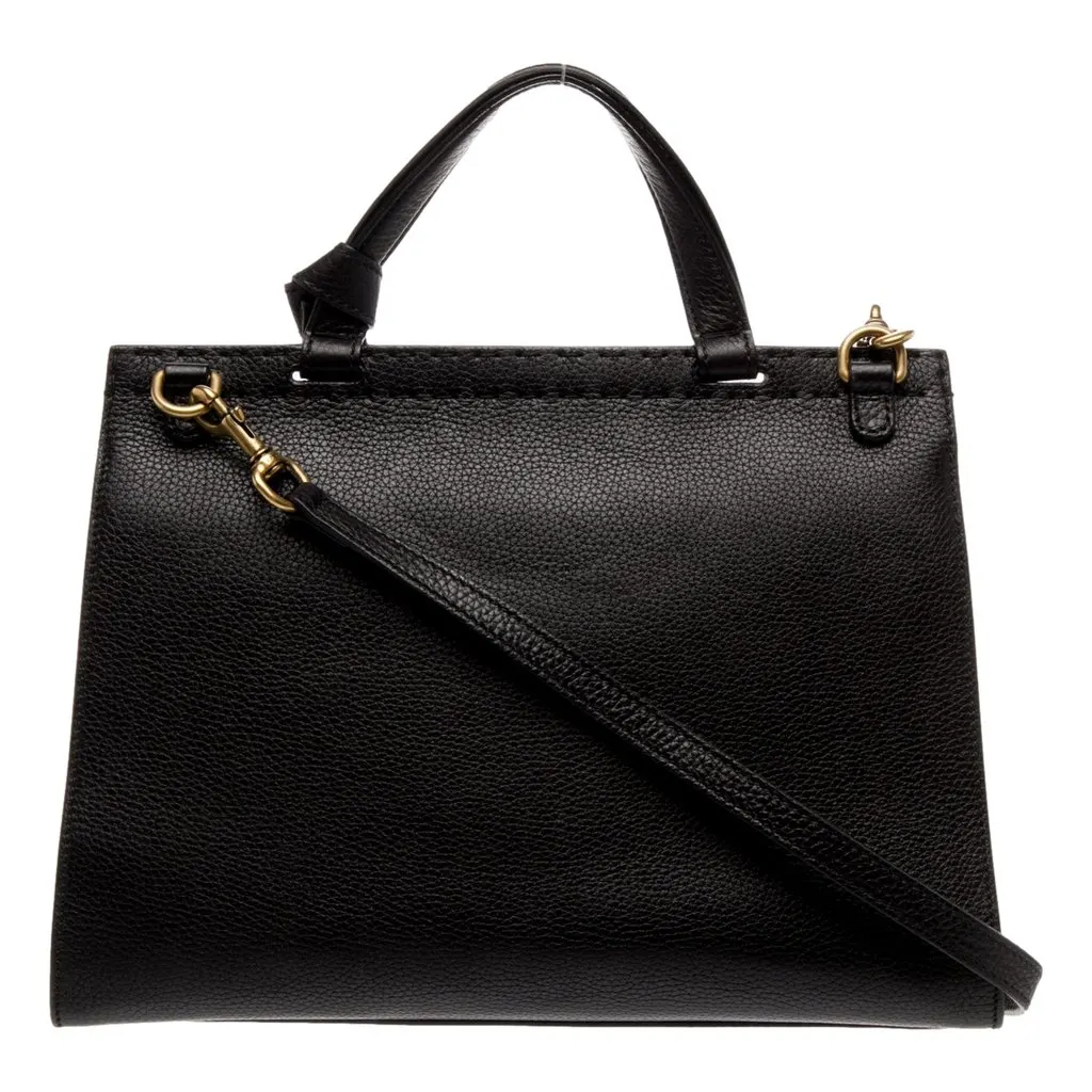 Gucci GG Marmont Black Calfskin Top Handle Satchel Handbag Black Leather Good - Inside View