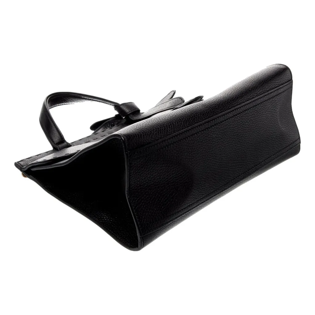 Gucci GG Marmont Black Calfskin Top Handle Satchel Handbag Black Leather Good - Model View