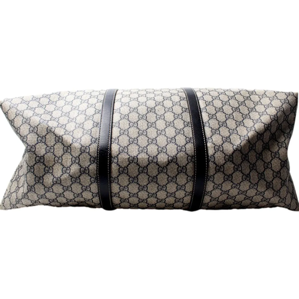 Gucci GG Supreme Coated Canvas Blue Extra Large Joy Tote Overnight Bag Blue Leather Good - Model View