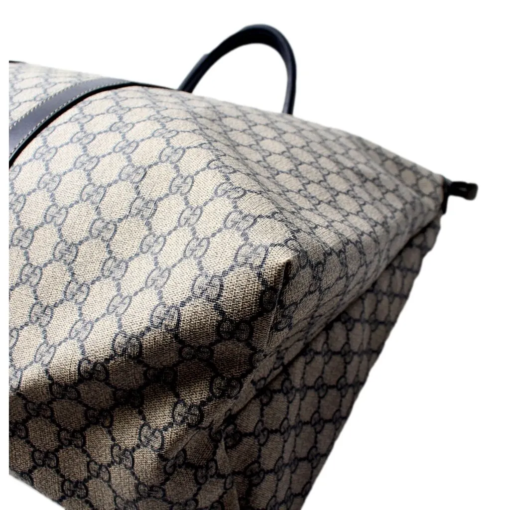 Gucci GG Supreme Coated Canvas Blue Extra Large Joy Tote Overnight Bag Blue Leather Good - Box View