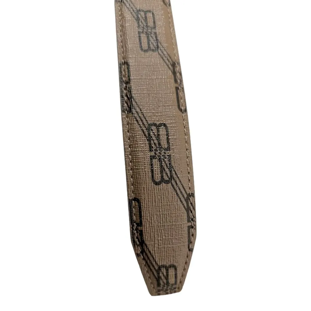 Balenciaga BB Signature Canvas Leather Belt Monogram Beige 75 Brown Leather Good - Box View