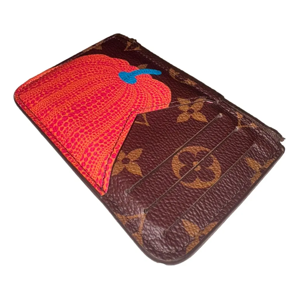 Louis Vuitton x YK Monogram Kusama Pumpkin Zipped Romy Card Holder Brown Leather Good - Inside View