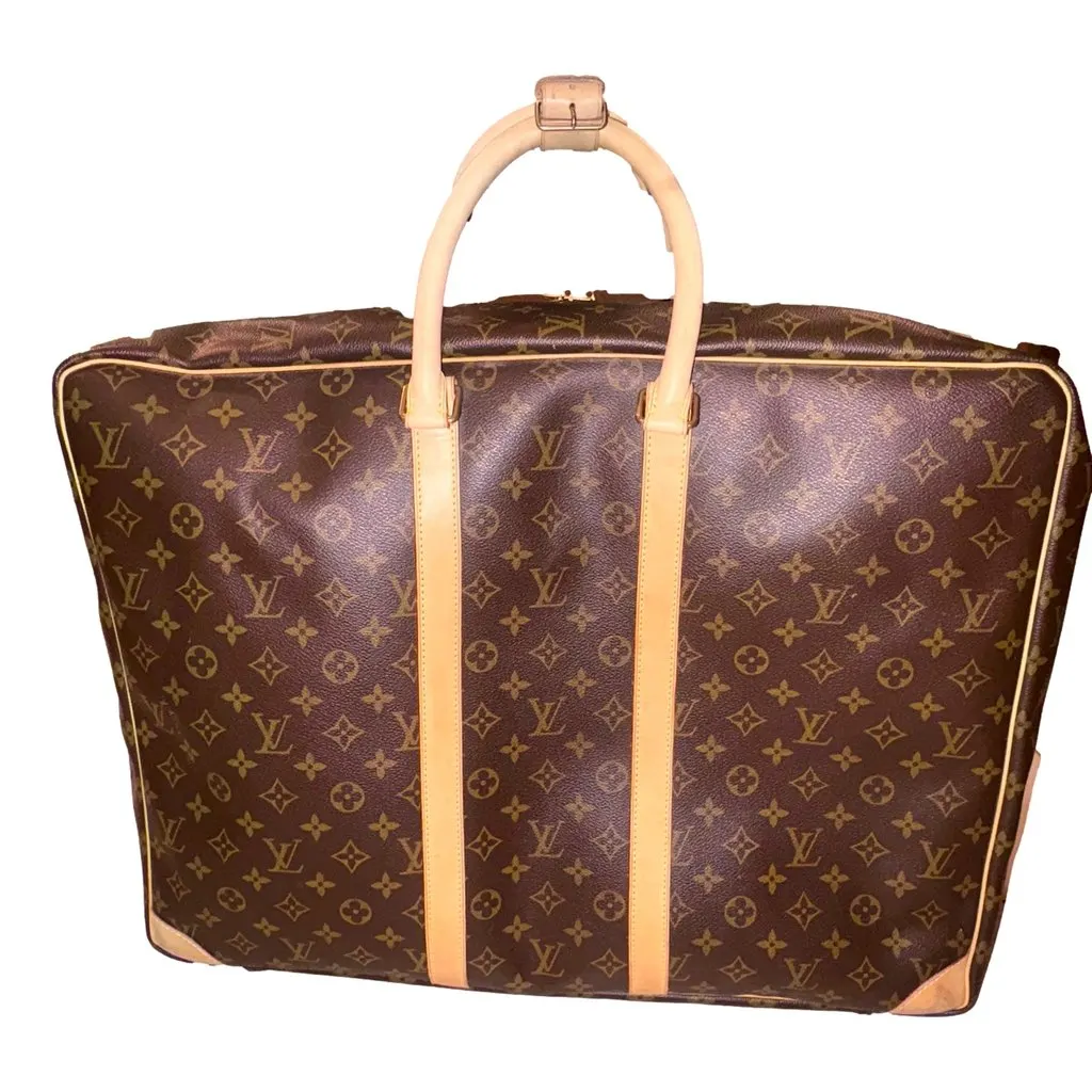 Louis Vuitton Sirius 55 Suitcase Classic Monogram Canvas Leather Travel Bag Brown Leather Good - Model View