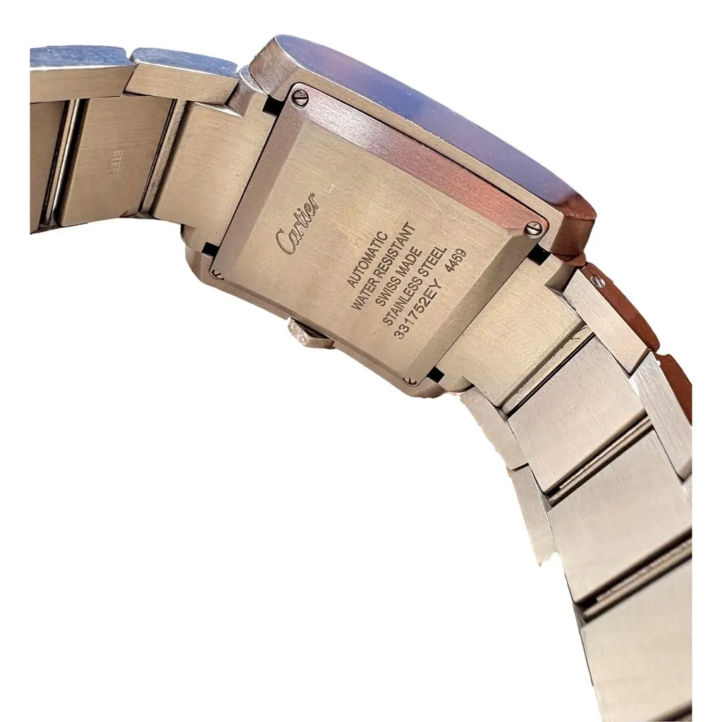 Cartier Tank Francaise Automatic 36.7mm Stainless Steel Watch Large Model White Good - Box View