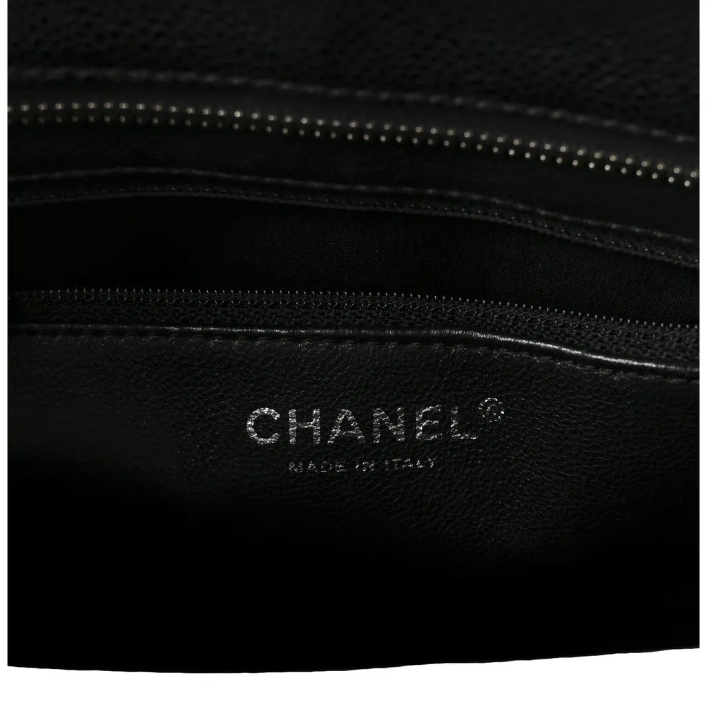 Chanel Medallion Tote in Black Quilted Caviar Leather Black Leather Good - Box View