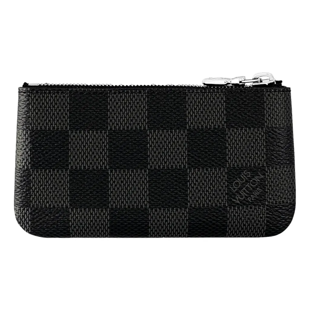 Louis Vuitton Key Pouch Damier Graphite Canvas Black Leather Good - Inside View