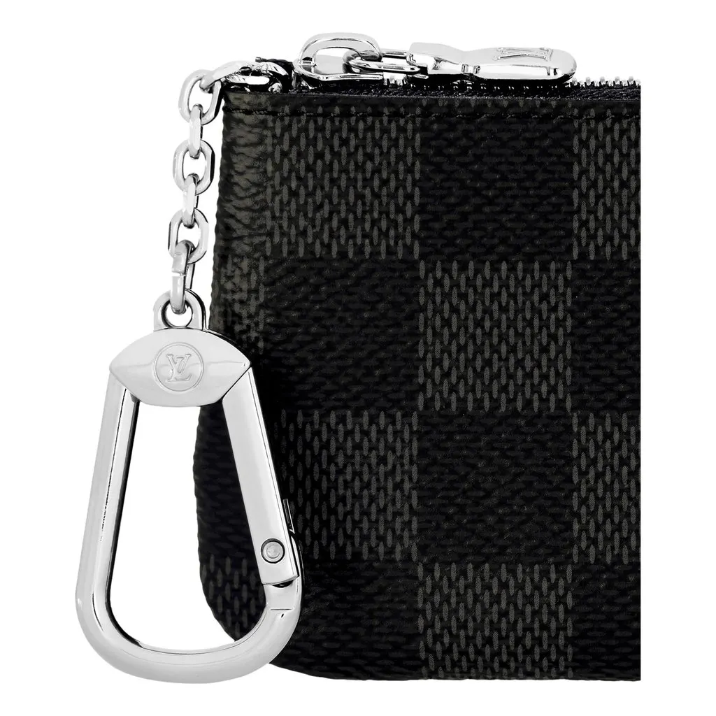 Louis Vuitton Key Pouch Damier Graphite Canvas Black Leather Good - Box View