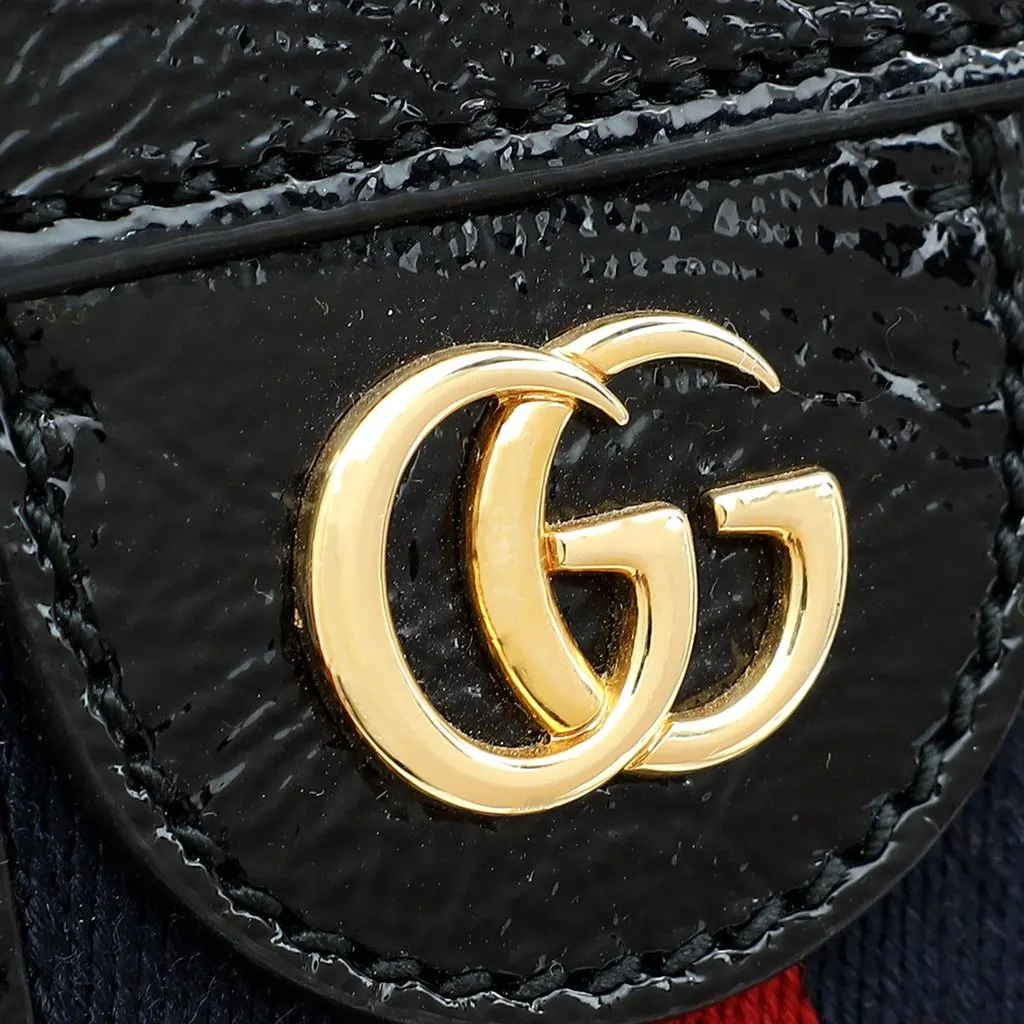 Gucci Ophidia Bicolor Red Suede Black Leather Slip Handle Tote Bag Red Suede Good - Box View