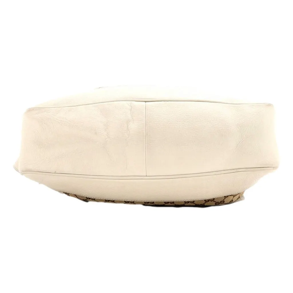 Gucci Diana Bamboo GG Canvas Medium Shoulder Bag White Leather White Leather Good - Box View