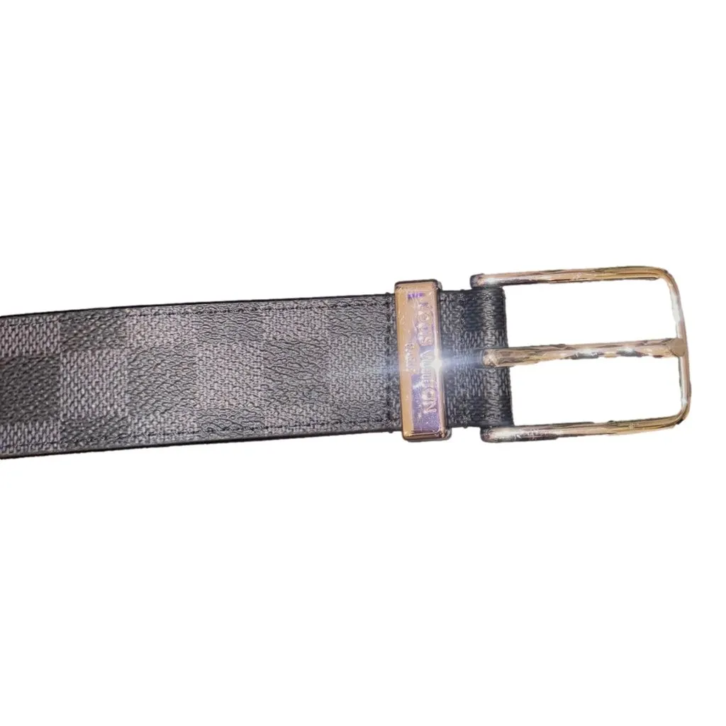 Louis Vuitton Louis Vuitton Pont Neuf 35mm Belt Damier Graphite Canvas 95 Black Leather Good - Inside View